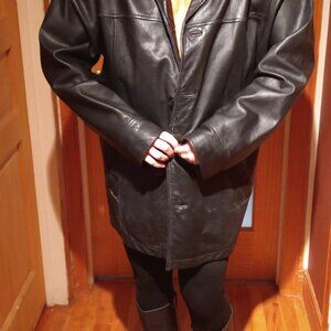 Danier black leather coat